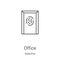 office icon vector from detective collection. Thin line office outline icon vector illustration. Linear symbol for use on web and