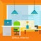 Office Interior Concept Vector In Flat Design.