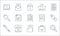 Office items line icons. linear set. quality vector line set such as , folder, pen, suitcase, telephone, push pin, newspaper,