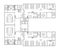 An office layout drawing complete with the office furniture in 2D CAD drawing.