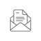 Office mail, open envelope, email thin line icon. Linear vector symbol