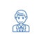 Office man, businessman line icon concept. Office man, businessman flat  vector symbol, sign, outline illustration.