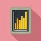 Office manager tablet graph icon, flat style