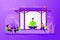 Office meditation booth concept vector illustration