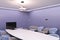 Office for meetings in the office. A large table for negotiations in the business center. A room for negotiations in the office of