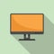Office monitor icon flat vector. Screen computer