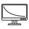 Office monitor icon outline vector. Screen computer