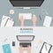 Office object business activity flat vector