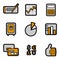 Office object icon set vector