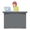 Office overwork icon cartoon vector. Tired worker