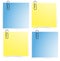 Office paper notepad on the wall icon set (vector)