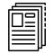 Office papers icon, outline style