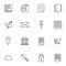 Office paperwork line icons set