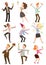 Office party people vector set.