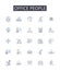 Office people line icons collection. White collar workers, Corporate personnel, Employees, Staff, Business professionals