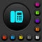 Office phone dark push buttons with color icons