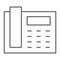 Office phone thin line icon, office communication