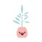 Office plant kawaii character