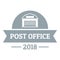 Office post logo, simple gray style