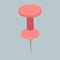 Office push pin vector icon. Paper pushpin