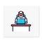 Office robot color icon