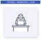 Office robot line icon. Editable illustration
