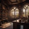 An office set in a wizards tower, where employees brew potions and cast spells alongside their regular tasks1