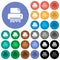 Office shredder round flat multi colored icons