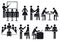 Office silhouetted icons