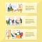 Office Situations Flat Web Banners Templates Set