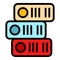 Office stack folders icon color outline vector