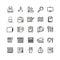 Office stationery, drawing and writing line vector icons