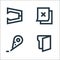 Office stationery line icons. linear set. quality vector line set such as folder, corrector, sticky notes