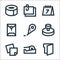 office stationery line icons. linear set. quality vector line set such as folder, duct tape, post it, stamp, corrector, envelope,