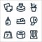 office stationery line icons. linear set. quality vector line set such as sharpener, duct tape, calendar, duct tape, duct tape,