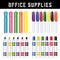 Office Supplies, Collection of 24 Marker Pens, Highlighters, Felt tips