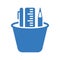 Office, supplies, pencil, stationary icon. Blue vector design