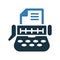 Office supplies, typewriter, typing machine icon