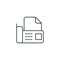 Office telephone fax, digital phone, document thin line icon. Linear vector symbol