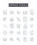 Office tools line icons collection. Kitchen supplies, Sports equipment, School supplies, Graphic design, Automotive