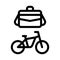 Office transportation bicycle and case icon vector outline illustration
