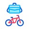 Office transportation bicycle and case icon vector outline illustration