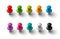 Office vector push pins set