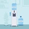 Office water cooler flat vector illustration