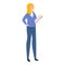 Office woman agent icon, cartoon style