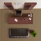 Office Work Room Top View Realistic