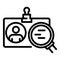 Office worker badge icon, outline style