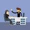 Office worker business management meeting cartoon style