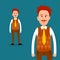 Office Worker or Clerk Character Flat Vector