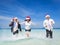 Office Worker Having Fun on the Beach on Christmas